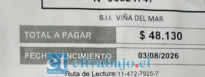 Un recibo ahora por 48 mil pesos.