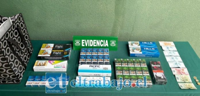 Estos son los cigarros de contrabando incautados por Carabineros.