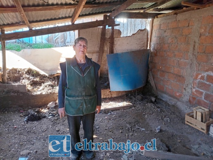 Leticia en otra parte de su propiedad que resultó afectada y que le agradecería recibir ayuda para poder repararla.