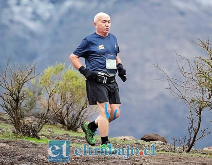 El atleta sanfelipeño en plena acción en la competencia realizada en Putaendo.