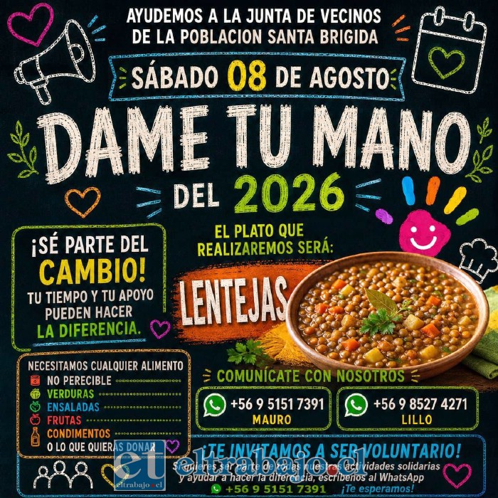 Información de lo que se necesita en la ollita de Población Santa Brígida.