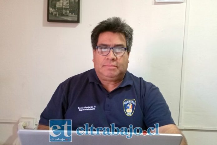 Superintendente del Cuerpo de Bomberos de San Felipe, David Guajardo.