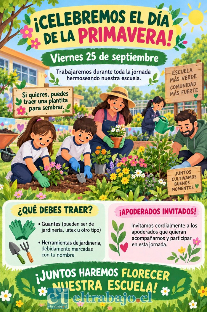 La comunidad educativa de la Escuela Manuel Rodríguez Erdoíza se prepara para participar en la jornada ‘Sembrando Sueños’, que contempla actividades de reforestación, arte y cultura.