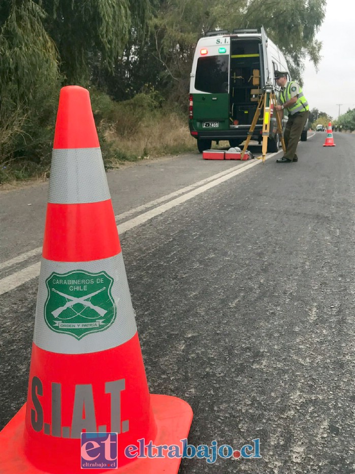 SIAT de Carabineros realiza diligencias tras trágico accidente en San Rafael (Imagen de archivo).