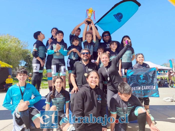 Deportistas del Club Prosperidad Patín Carrera que participaron en la tercera fecha del regional selectivo, desarrollada en Viña del Mar.