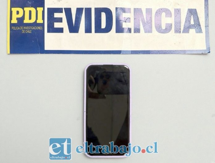 Este es el celular recuperado por la PDI.