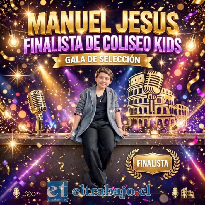 Manuel Jesús Pulgar Tapia, cantante sanfelipeño de 10 años, clasificó a la gran final de Coliseo Kids.