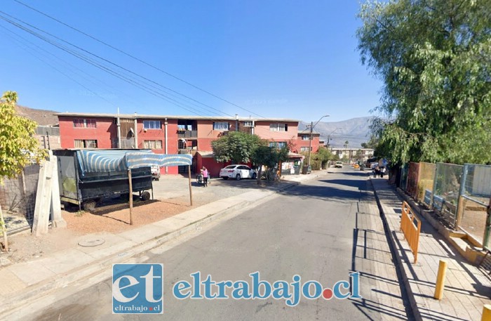 Imagen referencial del sector de calle Costanera, en Villa Departamental, donde vecinos denuncian la instalación de construcciones precarias en las cercanías de sus viviendas (Imagen de Google Maps).
