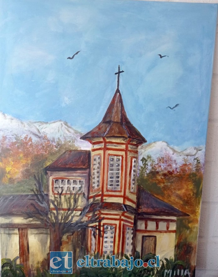 Un castillo pintado por la artista sanfelipeña. 
