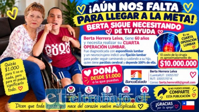 Este es afiche de la campaña donde están los principales datos para donar.